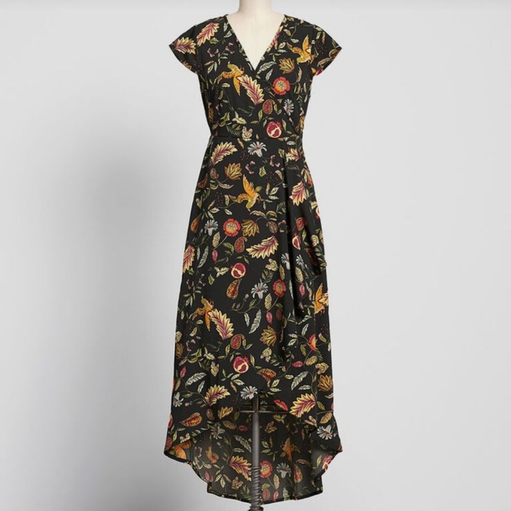 Modcloth Nature's Narrative Faux Wrap Dress